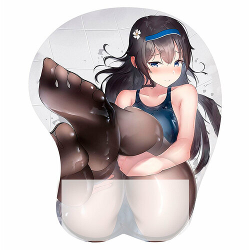 Коврик для мыши 3D в стиле Аниме тянки с подушкой для поддержки запястья, коврик антистресс 21,5х25,5см, №049