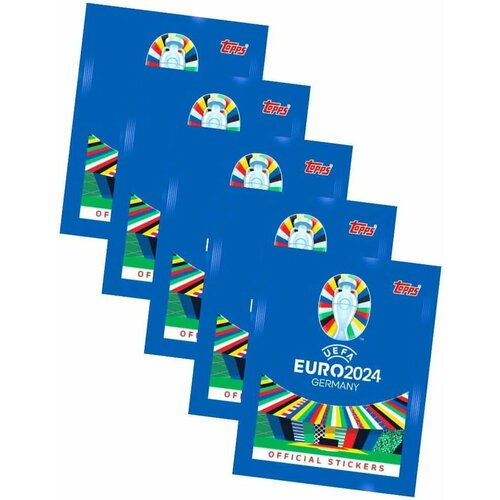 Наклейки Euro 2024 5 пакетиков Topps не Panini 1300₽