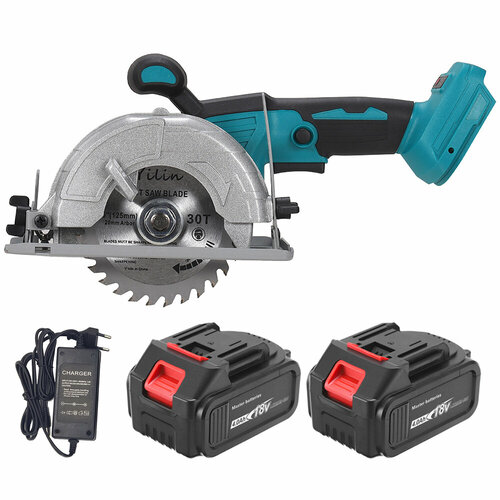 5-дюймовая бесщеточная аккумуляторная дисковая пила Heimerdinger 18В12500 обмин 18В 2х4Ач Li-Ion 9356₽