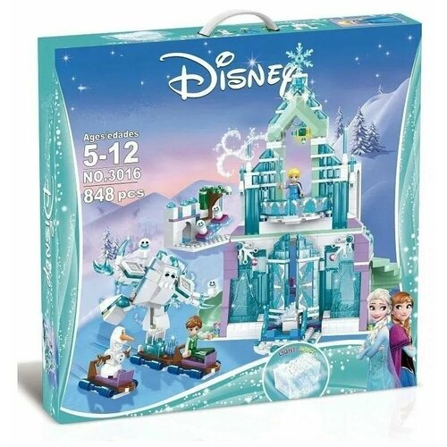 Конструктор для девочки Холодное сердце : Волшебный ледяной замок Эльзы , 848 деталей / Пластиковый конструктор с подвижными деталями / 43172