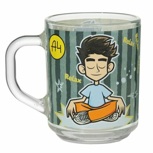 Детская стеклянная кружка Влад А4 Релакс 230 мл, зелёная