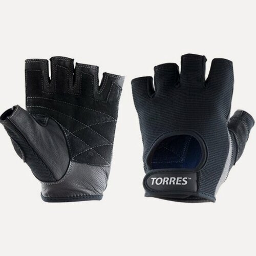 Изображение товара Перчатки для занятий спортом Torres , PL6047L, р. L, нейлон, нат. замша и кожа, подбивка 3 мм, черные