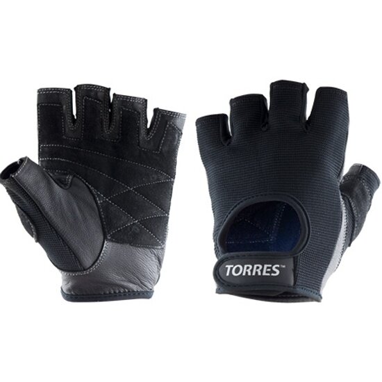 Перчатки для занятий спортом Torres  PL6047L р. L нейлон нат. замша и кожа подбивка 3 мм черные