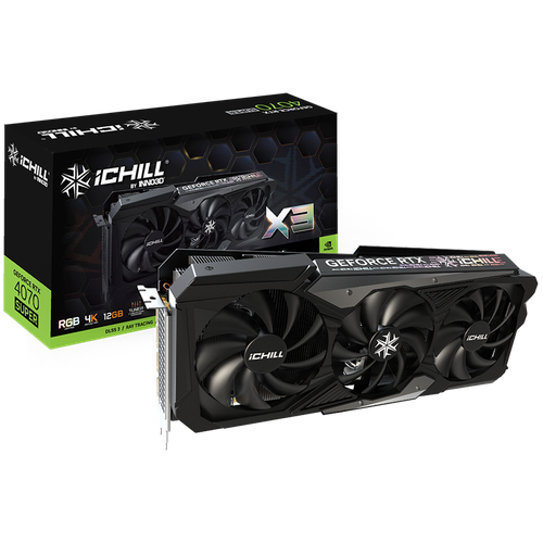 Видеокарта INNO3D RTX 4070 Super iChill X3RTX4070 Super DP3 HDMI12G D6X C407S3-126XX-186148H 113218₽