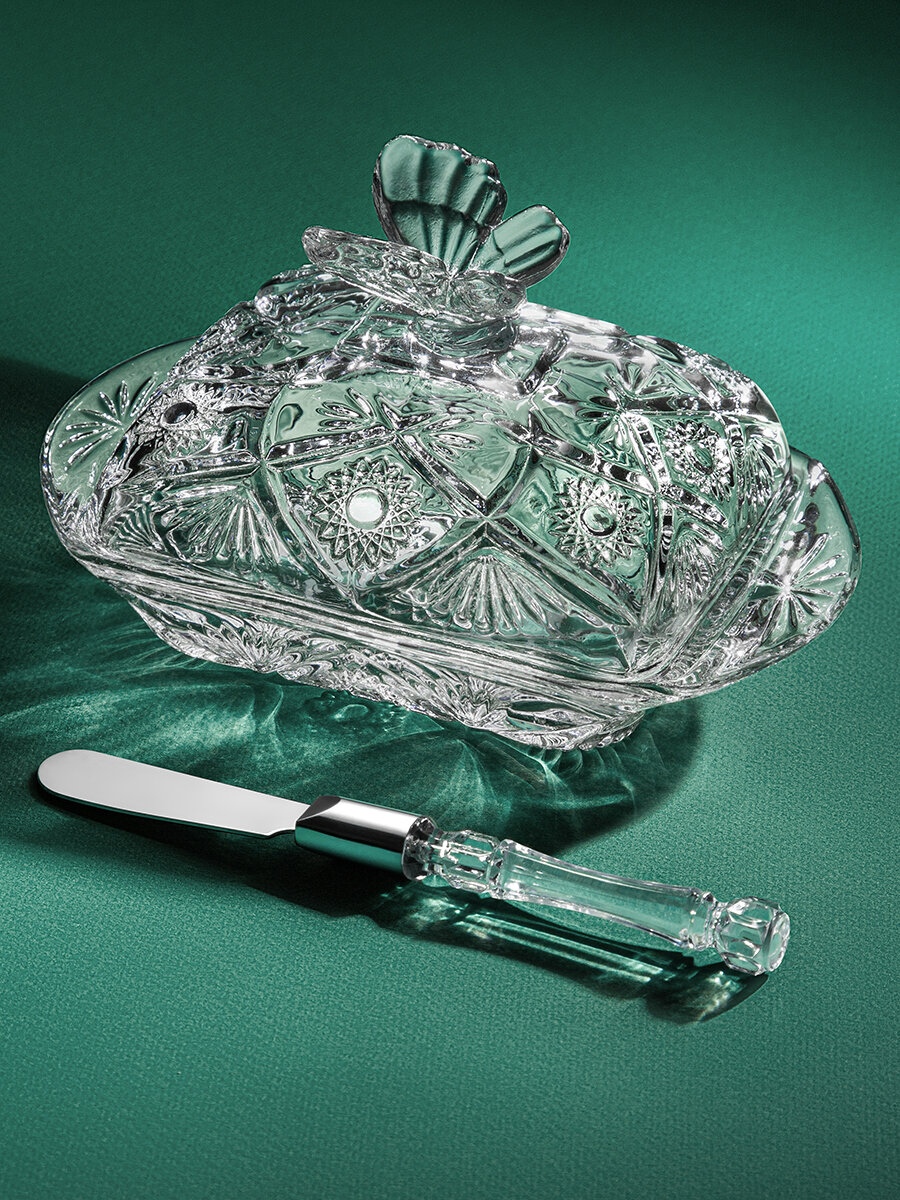 Масленка с ножом для сливочного масла Elan Gallery "Бабочка", 17,3х11х9,7 см, Масленица — фото 1