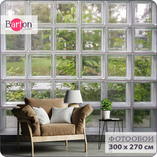 фото Фотообои на стену флизелиновые 3d природа листья окно 300х270 см bartonwall n034 barton wallpapers