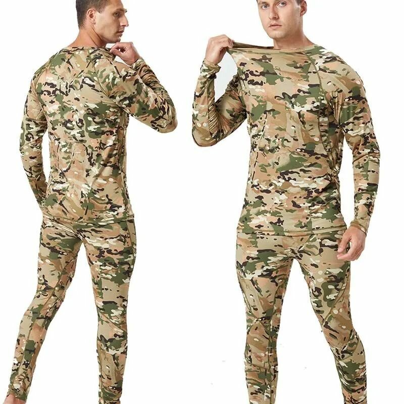 Комплект термобелья  Базовая коллекция, размер XL, серый, бежевый, зеленый — фото 1