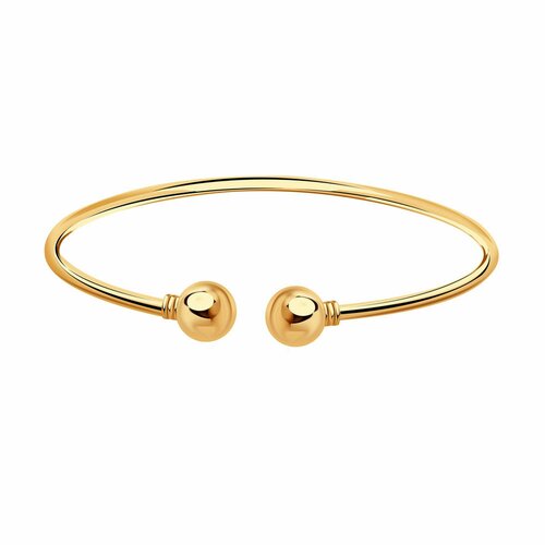 Жесткий браслет Diamant online, красное золото, 585 проба, длина 19 см.