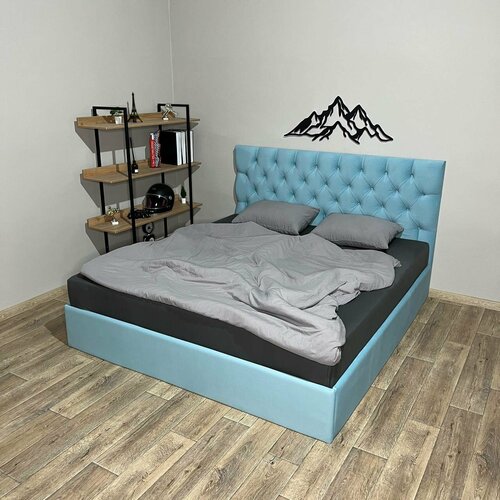 VIERO Кровать Грация мягкое изголовье с размером спального места 140х200 с ортопедическим основанием и подъемным механизмом