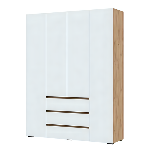 Шкаф Хелен, материал ЛДСП, цвет белый/дуб крафт золото, размер 160х208х46 см