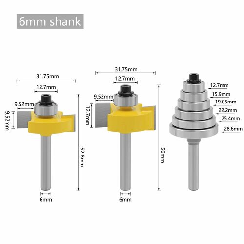 Фрезы LA VIE для деревообработки 3 шт, 6mm shank