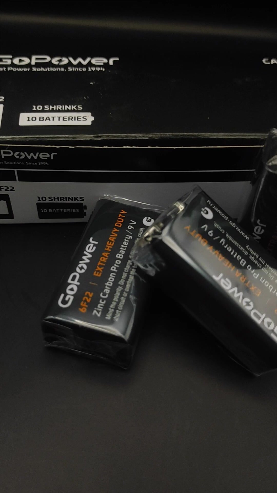 Батарейка Крона солевая 6F22 GoPower Heavy Duty 9V - упаковка 10 шт. — фото 1