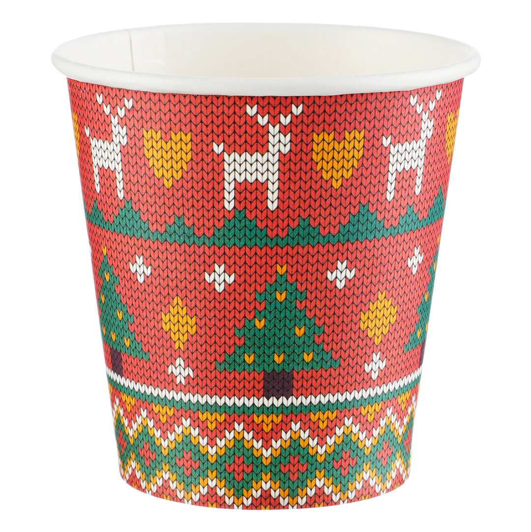 Стаканы бумажные "Новогодний орнамент" 250 мл 6 шт.