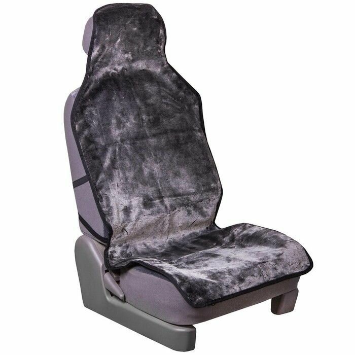 Накидка на сиденья "Меховая", с подогревом, искусственная, серая
