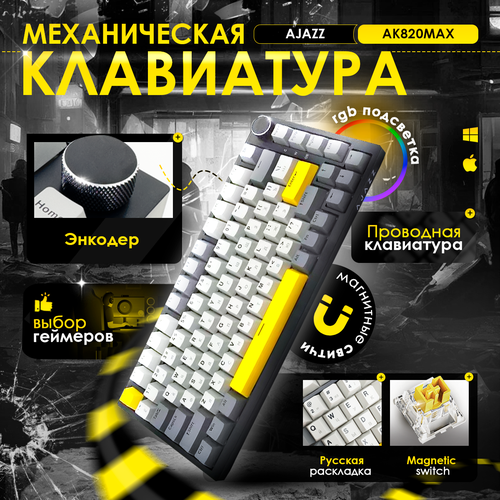 Механическая игровая проводная клавиатура AJAZZ AK820 MAX Magnetic Switch с подсветкой RGB магнитные свитчи 743500₽
