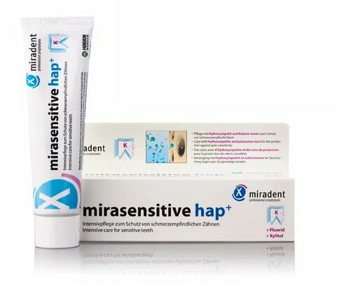 Картинки Зубная паста Miradent "Mirasensitive Hap+", для чувствительных зубов с фтором 20 мл