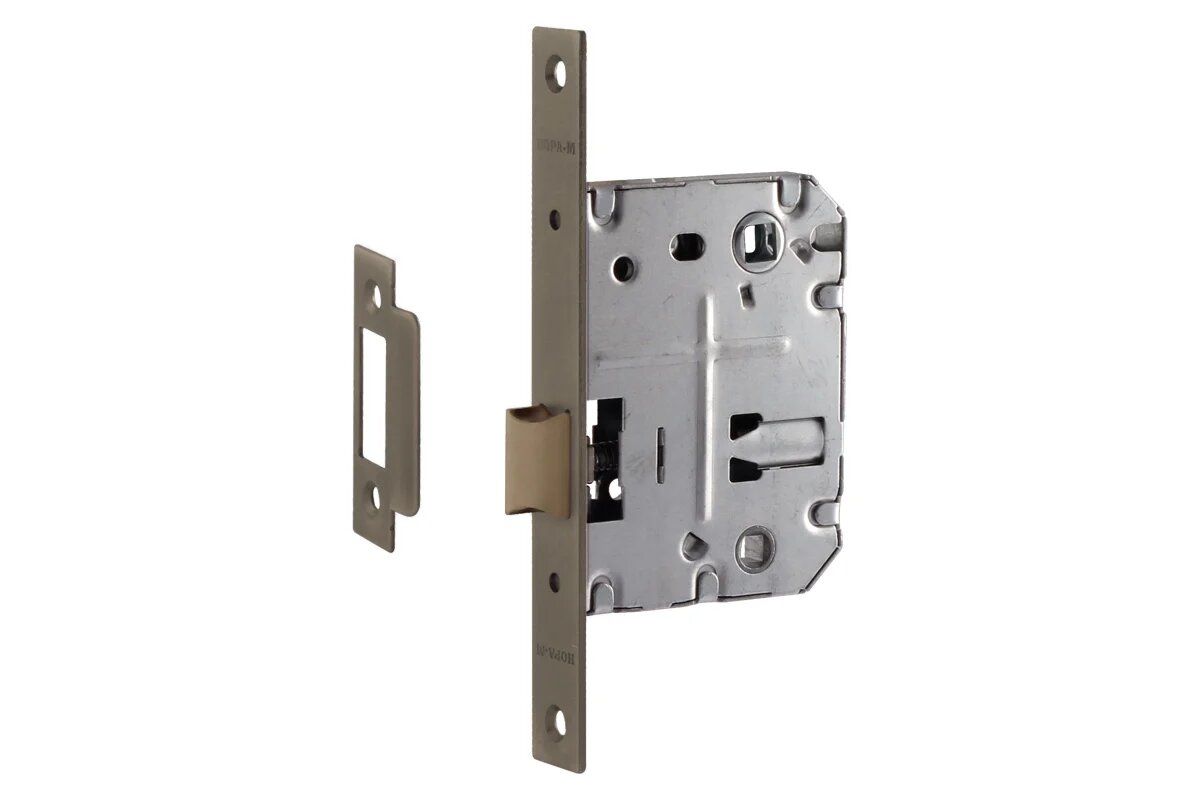 Нора-м Врезная защелка ППП 2070-70 с пластиковым язичком старая бронза 18893