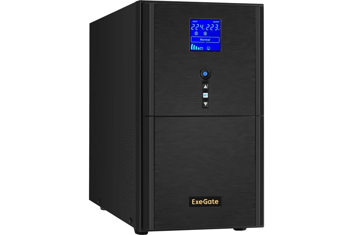 ExeGate ИБП инвертор, синус, для котла SineTower SZ-5000. LCD. AVR.2SH.1C13. T. RJ. USB 5000VA 4000W, чистая синусоида, LCD дисплей, AVR, 2*Schuko+1*C13+клеммы, RJ45 295991