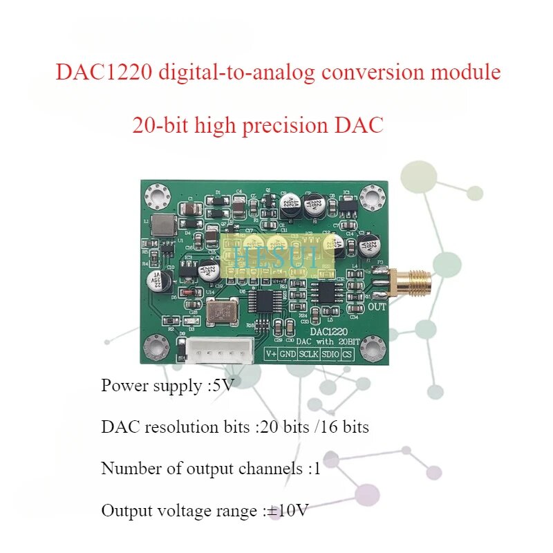Модуль DAC1220, модуль сбора данных цифро-аналогового преобразования, 20 бит, 16 бит, модуль ЦАП, Trade edition