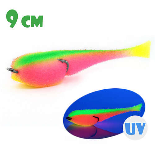 Поролоновая Рыбка Мормыш с Открытым Двойником 9cm #24 (3 шт.)