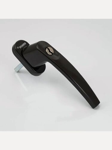 Изображение товара Ручка оконная с замком REHAU CAMEA для пластиковых окон / для балконной двери , коричневая