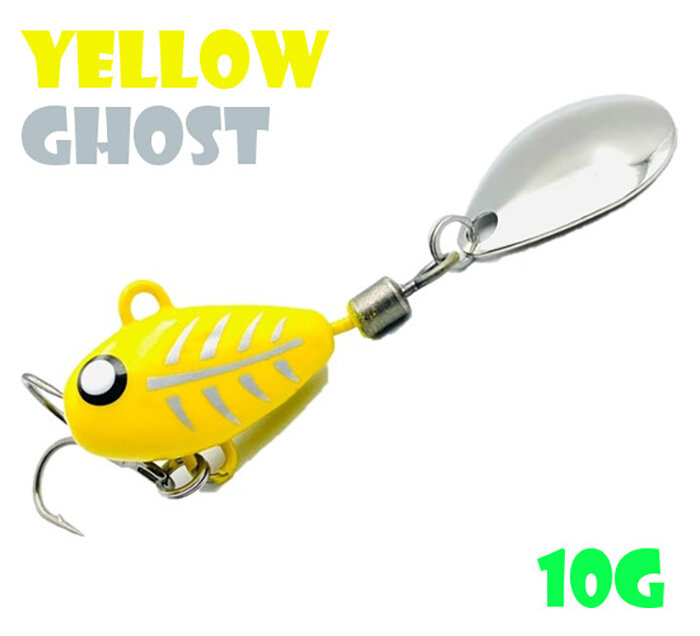 Блесна Тейл-Спиннер для рыбалки Uf-Studio Hurricane 10g #Yellow Ghost