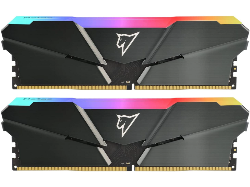 Оперативная память Netac Shadow RGB 16GB (2x8GB) DDR4-3600 (PC4-28800) C18 18-22-22-42 1.35V XMP Dual DIMM Kit Grey