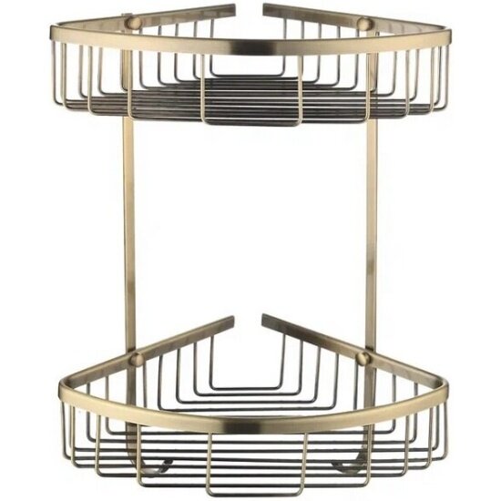 Полка Rose металлическая угловая двухъярусная RW12Q бронза