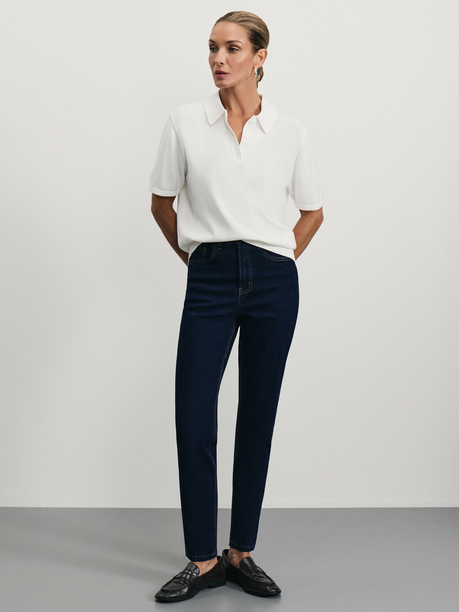 Джинсы мом Zarina mom fit, размер M (RU 46)/170, синий