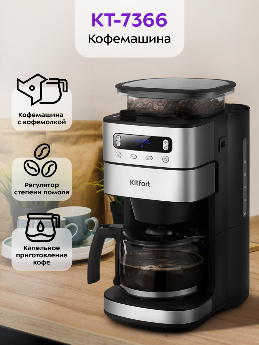 Кофемашина Kitfort КТ-7366