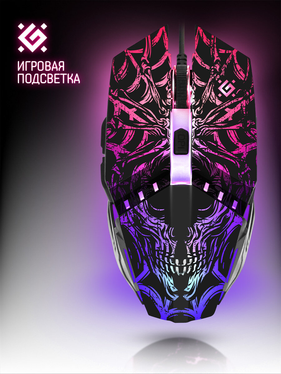 Игровая мышка для компьютера Defender Prototype оптика 6 кнопок 2400 dpi