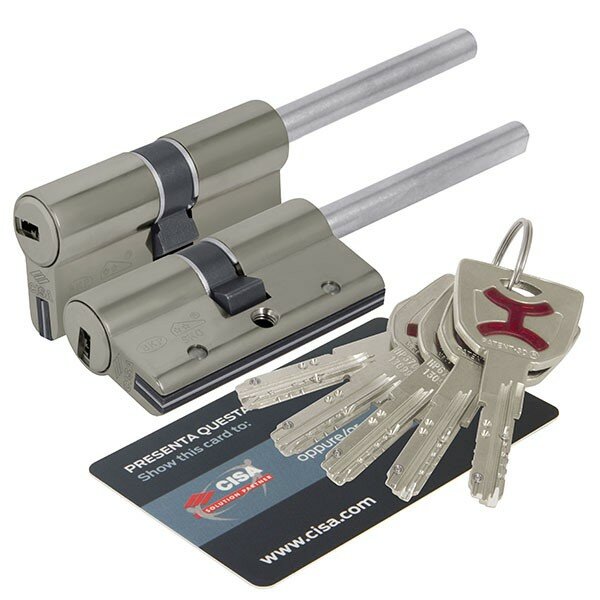 Цилиндр Cisa AP4S 0P3S7-81.12 Ключ/Шток 65мм Никель 35х30