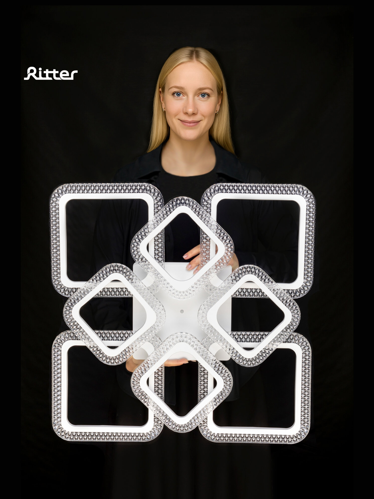 Люстра потолочная светодиодная с пультом в зал большая, белая, Ritter SHINE, 242 Вт, до 55 м2 51946 5 — фото 1