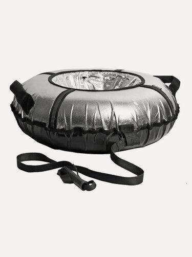 Изображение товара Тюбинг 95 см, цвет: серебристый, с ручками, Буксировочный ремень