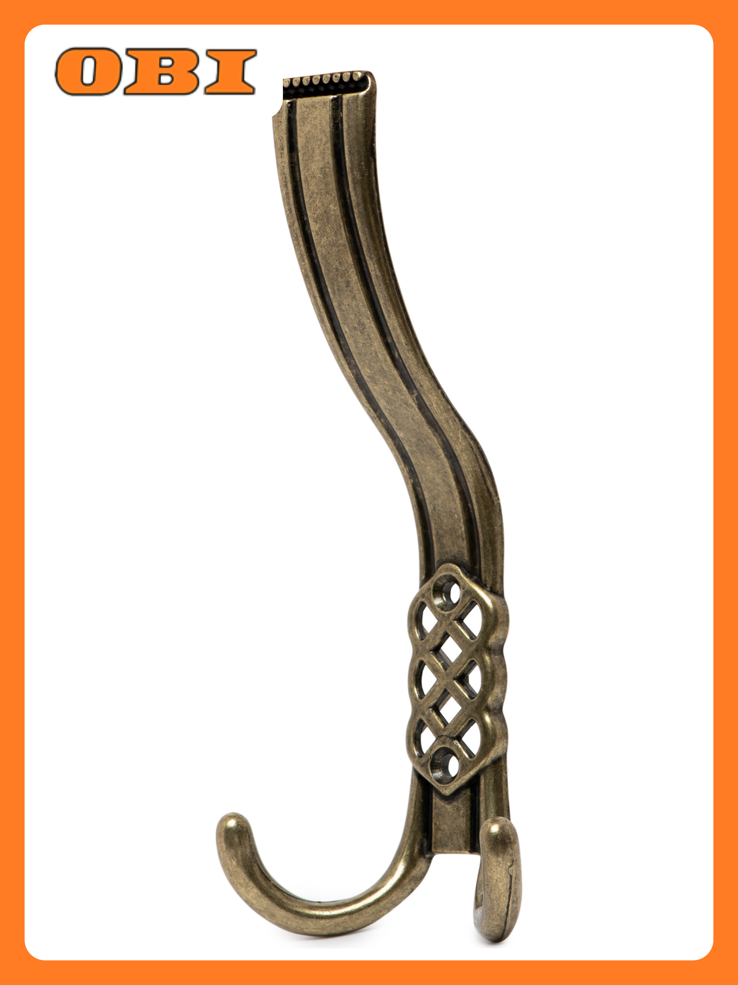 Крючок мебельный Larvij H02BIG, тройной, металл, бронзовый, 1 шт