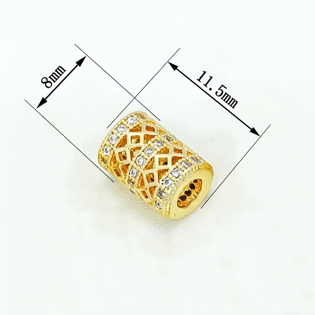 Бусина цилиндрическая, 11.5x8 мм, SC115-Gold