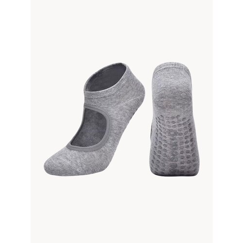 Носки противоскользящие для йоги фитнеса и пилатеса. Серые