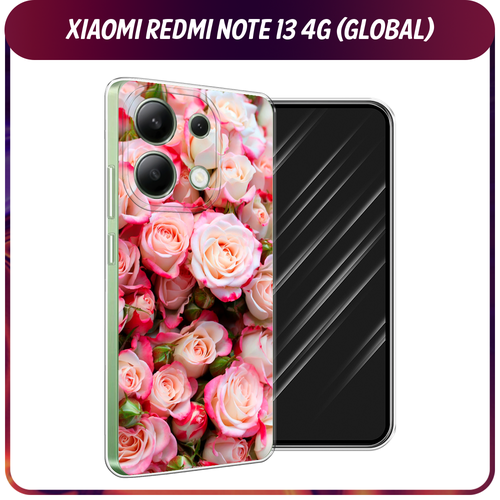 Силиконовый чехол на Xiaomi Redmi Note 13 4G (Global) / Сяоми Редми Нот 13 4G Много роз силиконовый чехол на xiaomi redmi note 13 4g global сяоми редми нот 13 4g хьюстон я проблема прозрачный