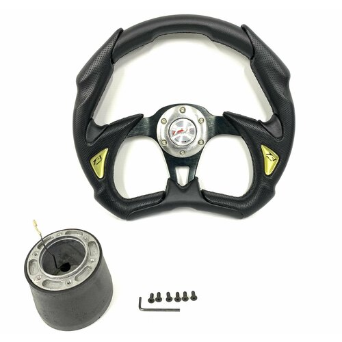 Спортивный руль 4117APVCчёрный с адаптером на ВАЗ 2101210221032104210521062107 3190₽