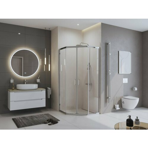 Душевой уголок BelBagno Uno 90x90 UNO-195-P-2-90-C-Cr стекло прозрачное, профиль хром, без поддона