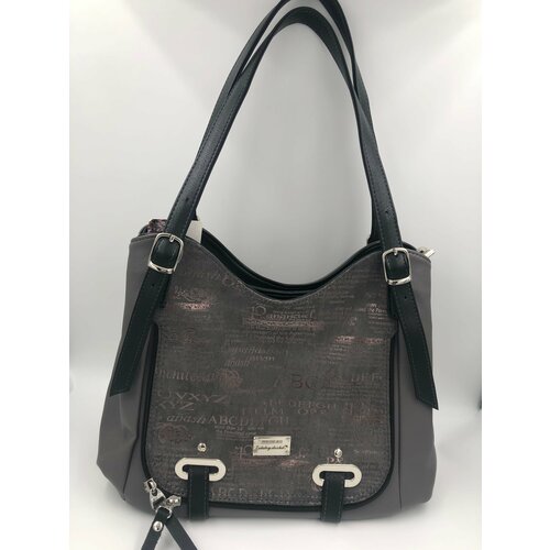 фото Сумка шоппер , фактура матовая, гладкая, серый без бренда