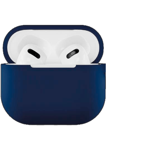 Силиконовый чехол VLP Silicone Case Soft Touch для Apple AirPods 3 Dark Blue zbk original liquid silicone earphone protective case for apple airpods 3 soft thin cover for airpod 3 air pods 3 funda