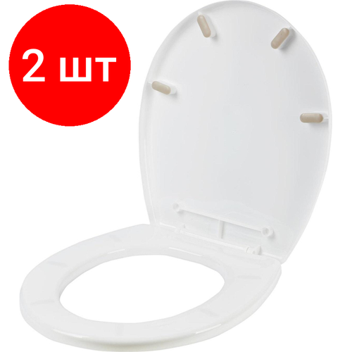 Комплект 2 штук, Сиденье для унитаза Keeplex Regular 41.9х36.3х4.5см белое облако