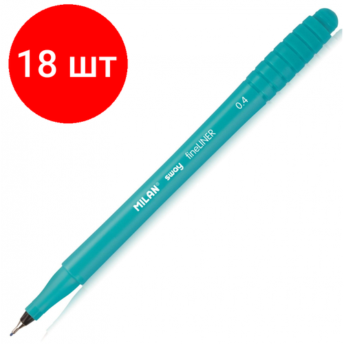 Комплект 18 штук, Линер MILAN SWAY голубой 0.4мм 610041652