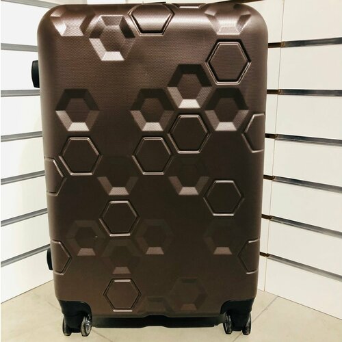 фото Чемодан , 80 л, размер m, коричневый без бренда