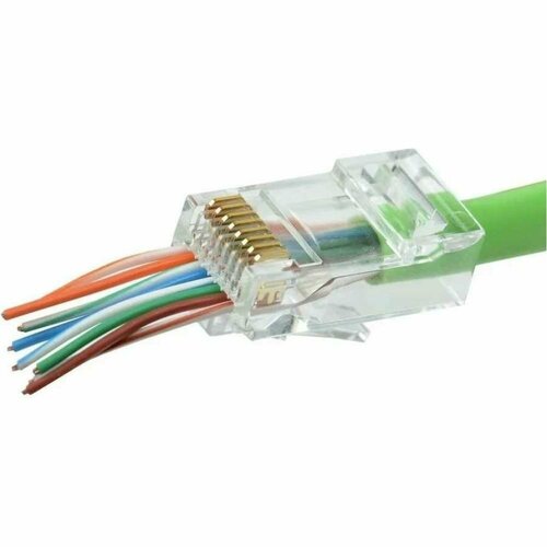 Hyperline Разъем легкой оконцовки RJ-45 (8P8C) под витую пару (100 шт.), 403341 hyperline разъем легкой оконцовки rj 45 8p8c под витую пару 100 шт 403341