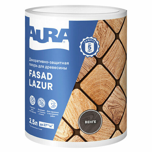 Средство деревозащитное Aura Fasad Lazur венге 2,5л, арт. AWW014