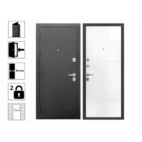 Дверь 9 см Серебро Эмалит белый 960L