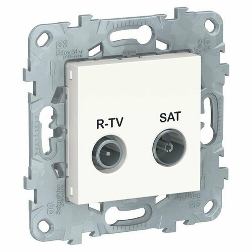 Розетка R-TV/SAT проходная белый UNICA NEW, NU545618 schneider electric unica бежевый розетка r tv sat единственная mgu5 454 25zd