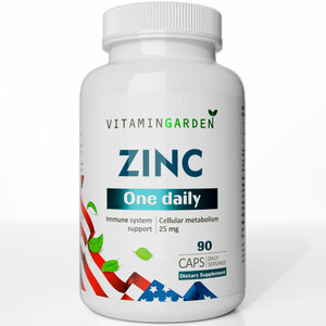 Цинк Цитрат 25 мг, витамины для волос, кожи и ногтей, БАДы, Zinc citrate, комплекс витаминов, капсулы 90 шт.